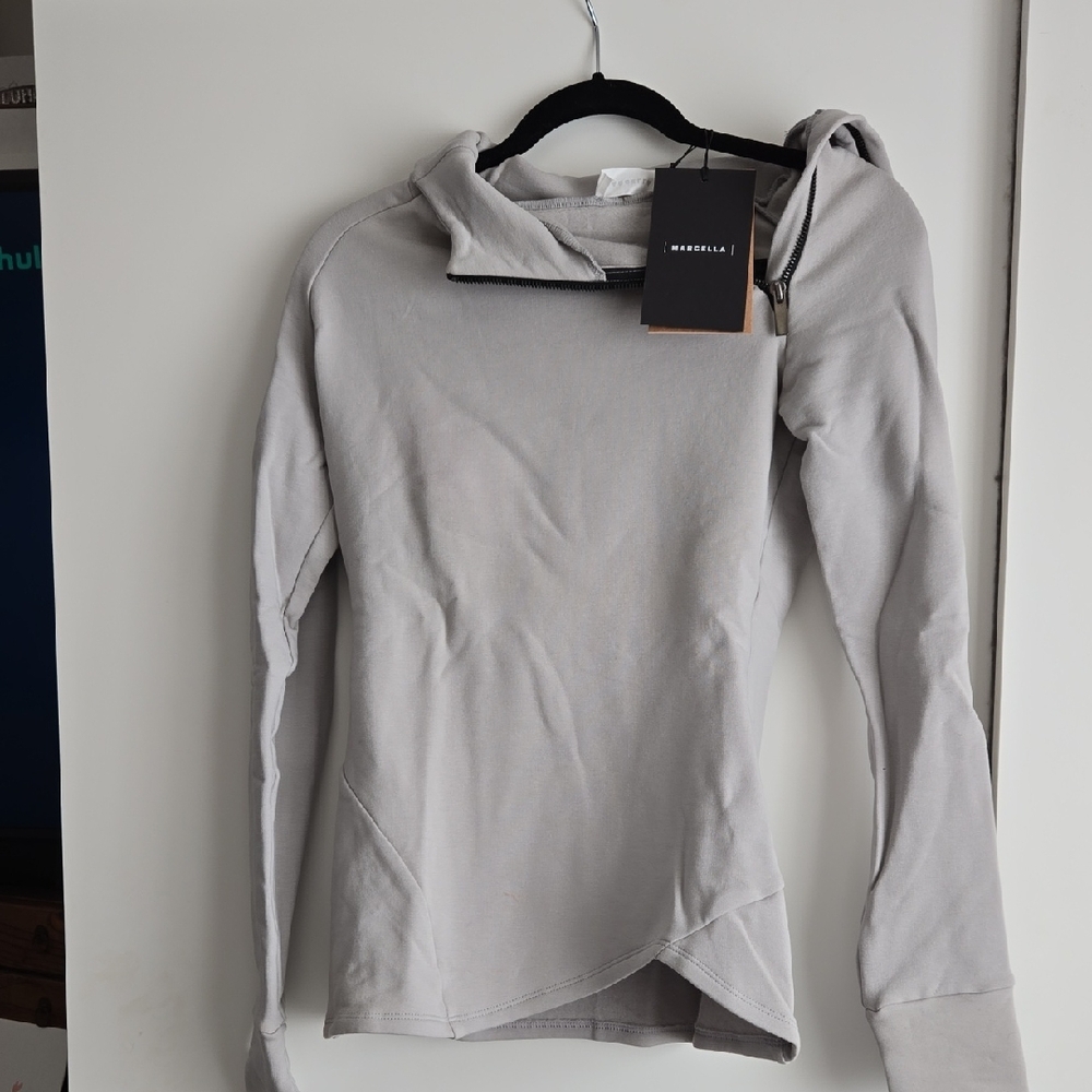 MARELLA Light Gray Zipper Neck Sweatershirt